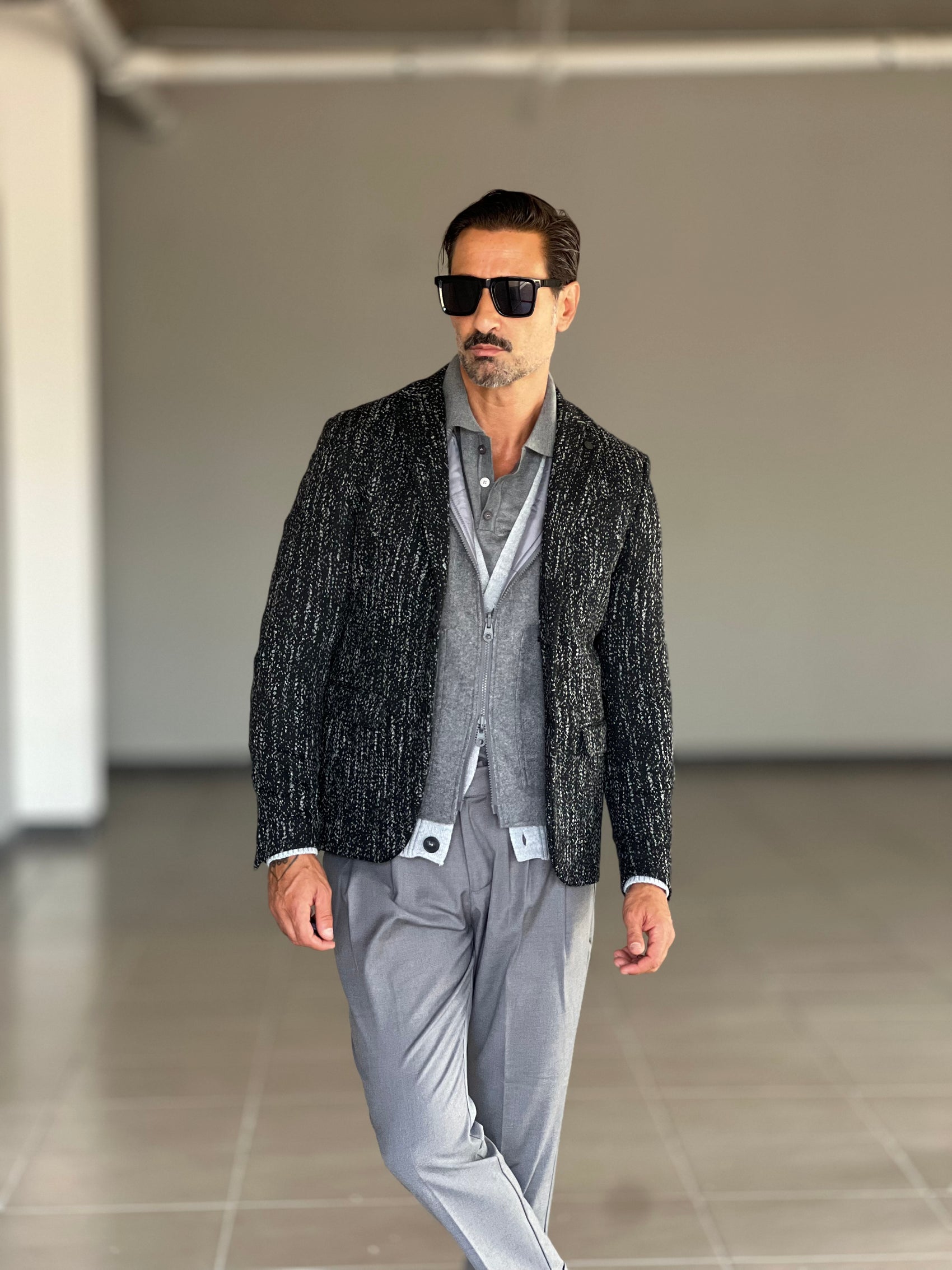 *GIACCA MICROFANTASIA NERA XAGON