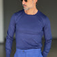 MAGLIA  GIRO BLU  FILO COTONE RASATO