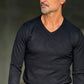 PULLOVER  NERO SCOLLO V VISCOSA E MISTI