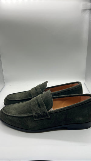 DOUBLE BUCKLE BLACK SUEDE LOAFERS