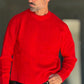 PULLOVER ROSSO CROP MISTO LANA EFFETTO SHETTLAND