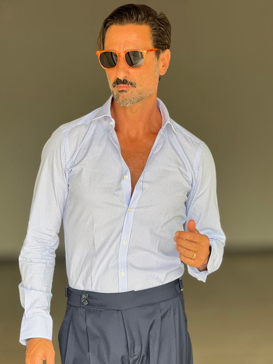 CAMICIA  DEPOT BACCHETTA BIANCA E CELSTE FINA