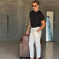 PANTALONE PANNA VITA ALTA PINCES VISCOSA