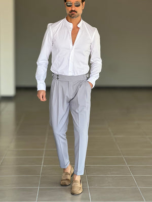 PANTALONE GRIGIO VITA ALTA PINCES VISCOSA( CODICE 30)