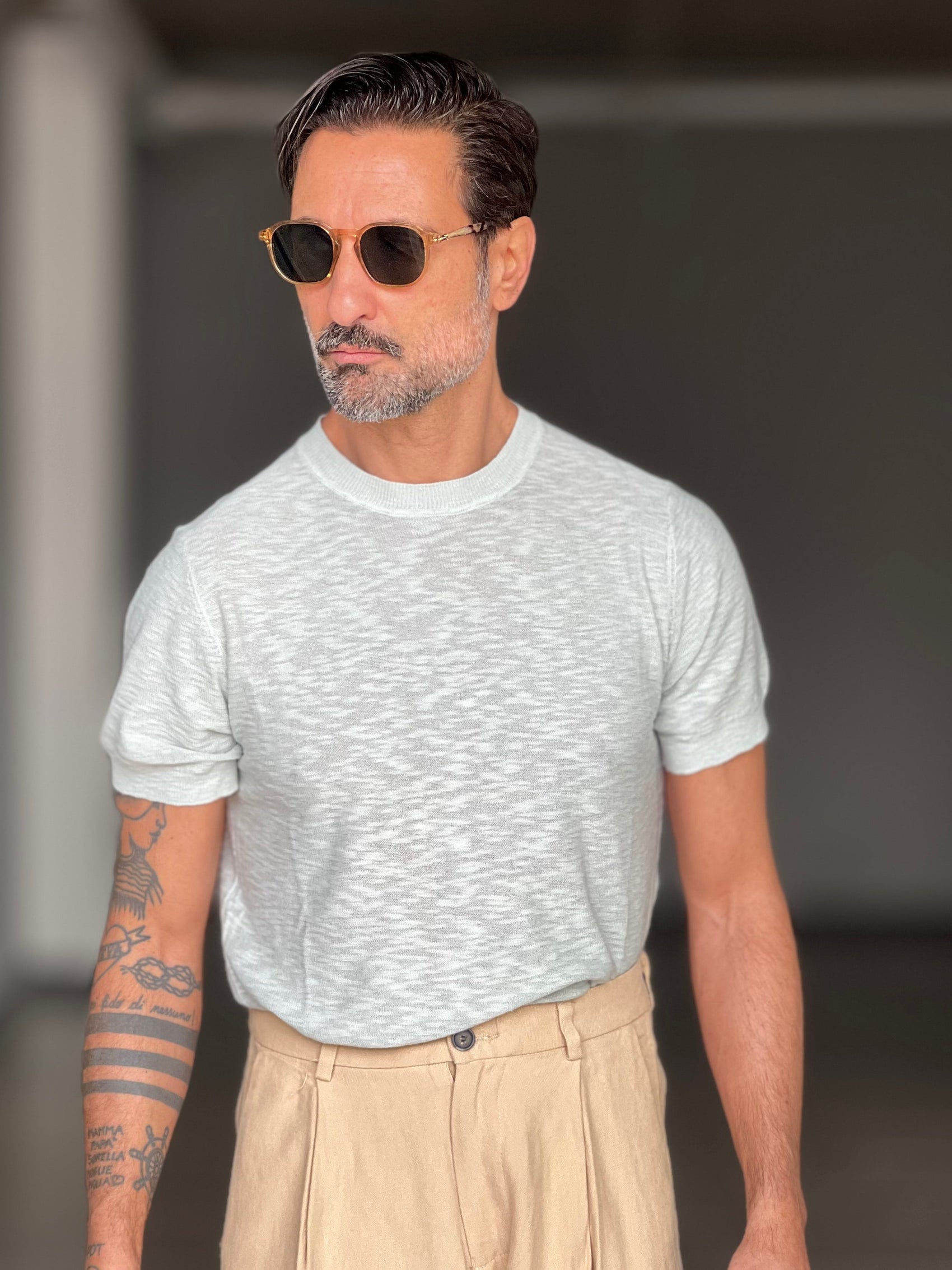 MAGLIA VERDE ACQUA  FIAMMATA GIROCOLLO