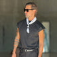 T SHIRT SMANICATA NERO OVER FIT