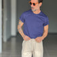 T SHIRT BLU ROYAL TELAMIRA   COTONE STRECH