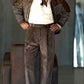 PANTALONE  VELLUTO MORO  GAMBA A PALAZZO ROCCIATORE STRETCH