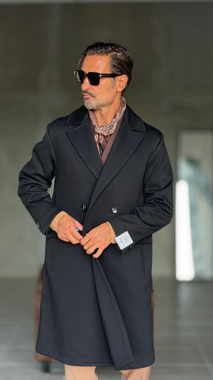 CAPPOTTO  DOPPIPETTO NERO OVER FIT  ALTATENSIONE