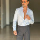 NEW CAMICIA CELESTE POPELINE DI COTONE STRECH