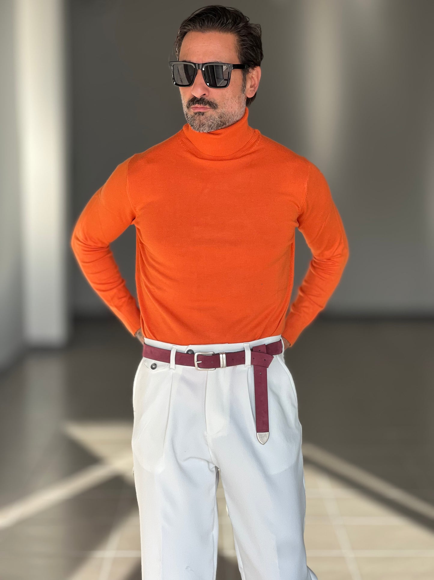 COLLO ALTO ARANCIO RASATO  2 FILI