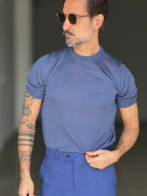 MAGLIA  GIRO CARTA DA ZUCCHERO  FILO COTONE MISTO SETA