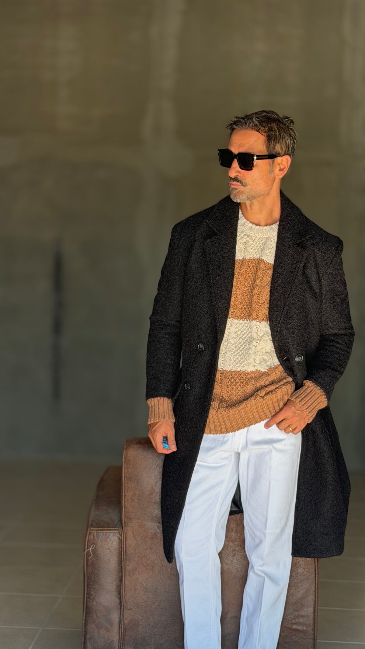 CAPPOTTO  DOPPIPETTO NERO OVER BL11 EFFETTO CASENTINO