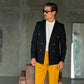 PANTALONE GIALLO UOVO  VITA ALTA PINCES VISCOSA  EFFETTO FLANELLA BATTUTA