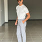 WHITE VISCOSE TROUSERS WITH REGULAR BOTTOM