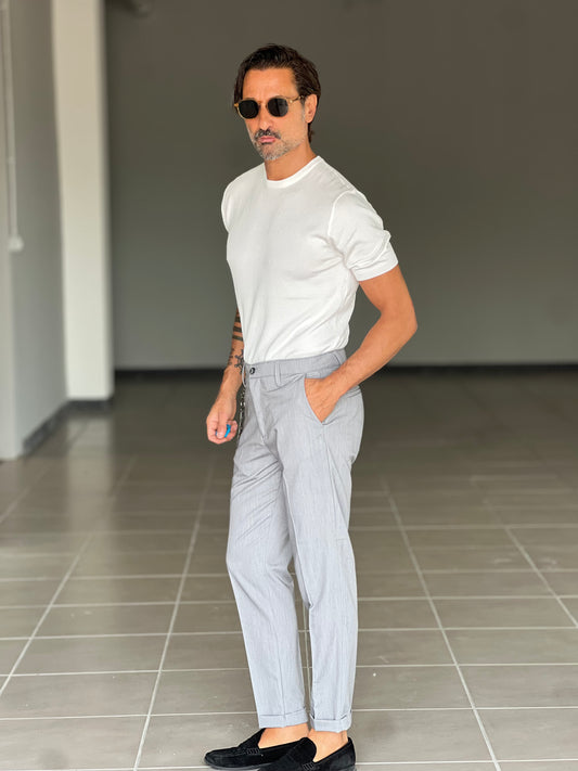 PANTALONE  GRIGIO VISCOSA E MISTI TASCA AMERICA