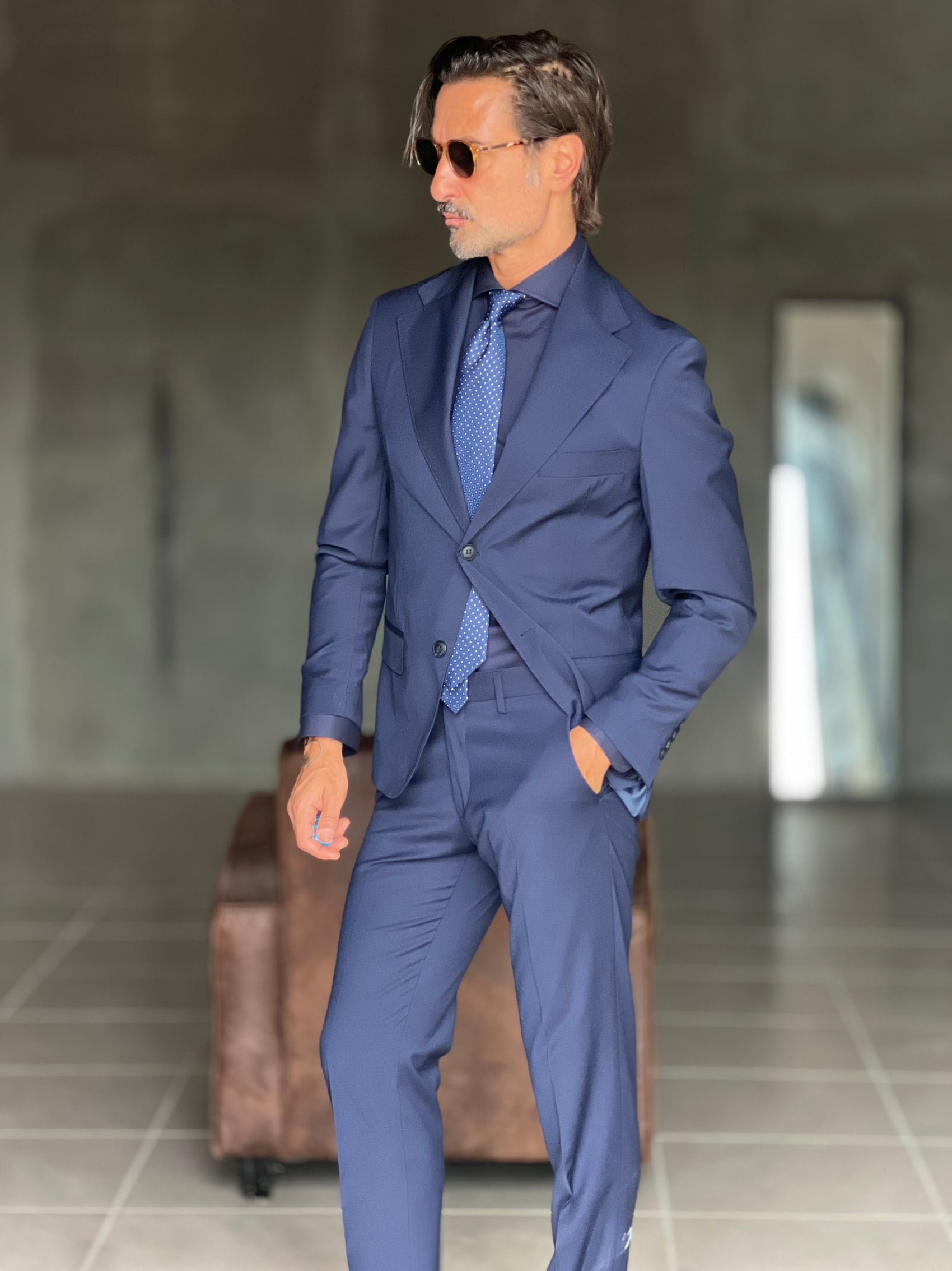 ABITO BLU MONOPETTO LANA ESTIVA E MISTI REVER GRANDE 00303