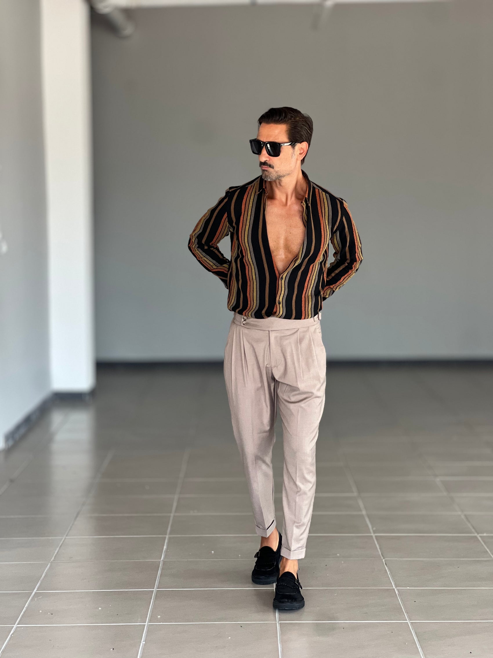 PANTALONE VITA ALTA CAMMELLO  VISCOSA E MISTI