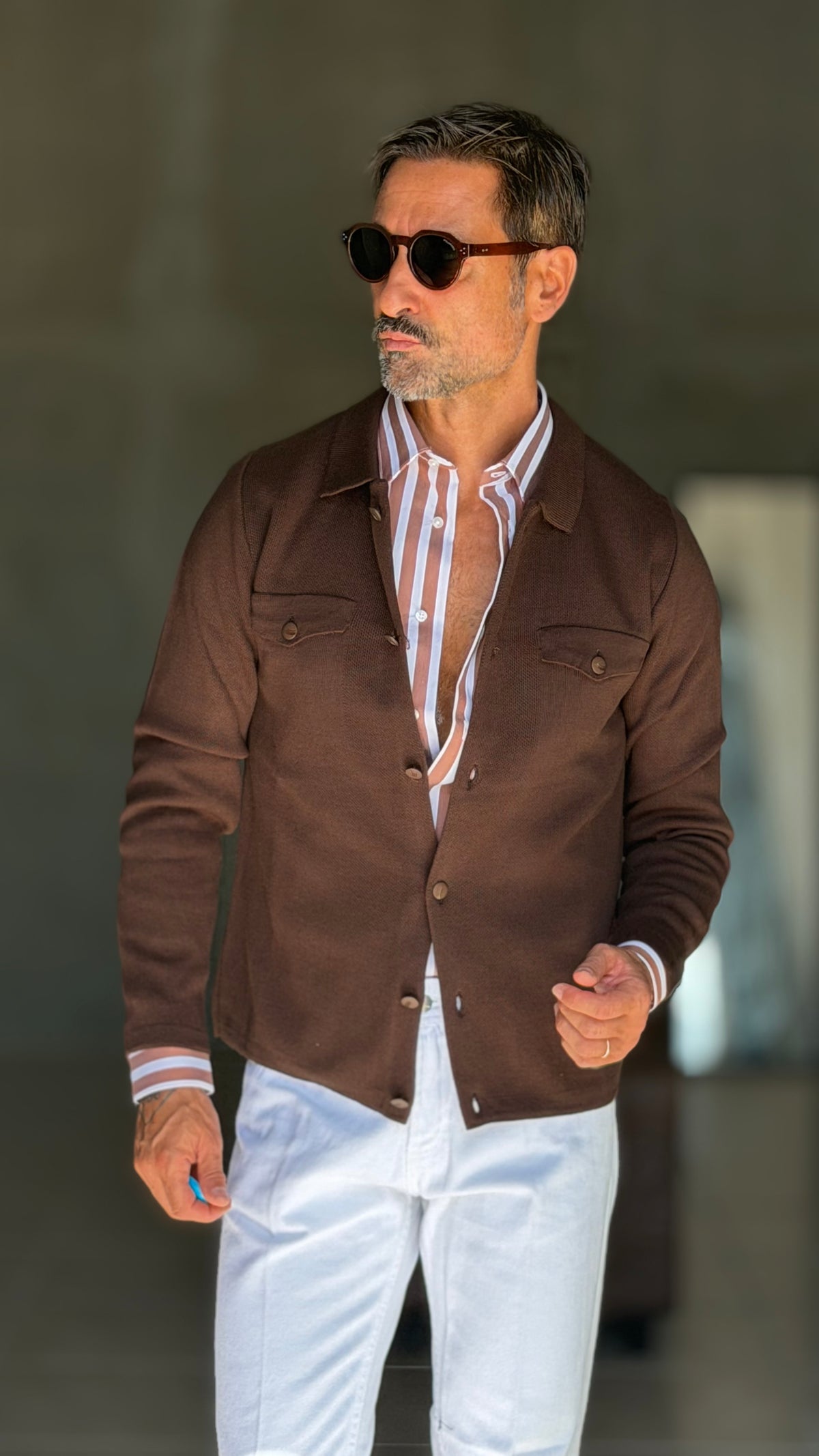 CARDIGAN  POLO MORO    BOTTONE COPERTO