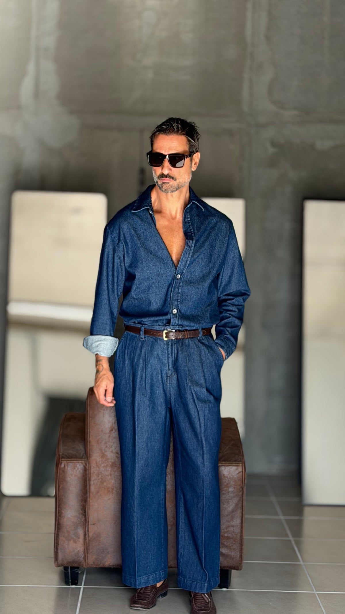 CAMICIONE  DENIM LAVAGGIO MEDIO PESANTE