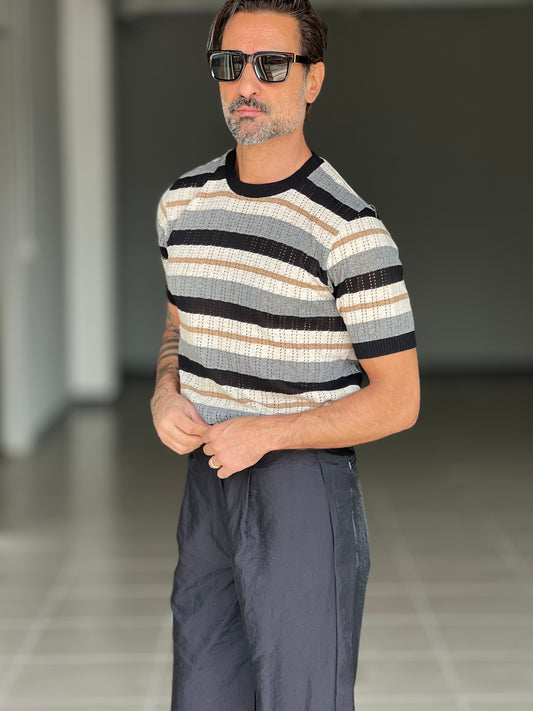 MAGLIA MULTICOLOR MISTO LINO BL11