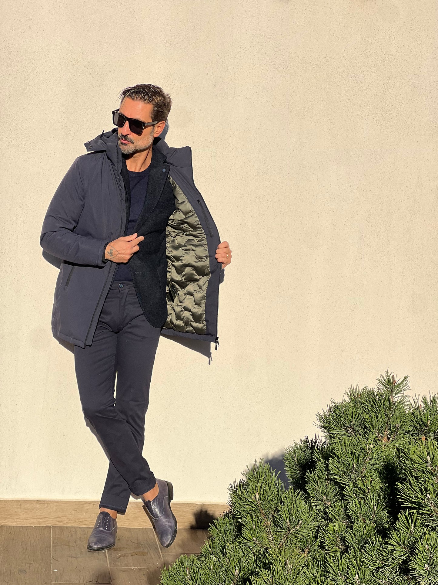 PARKA HAPPER  BLU TESSUTO TECNICO ZIP TERMOSALDATE