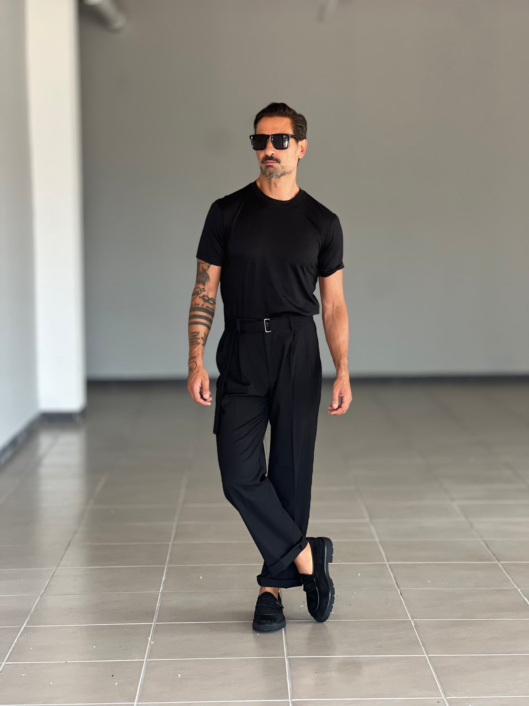 **T SHIRT NERA  COTONE FILO DI SCOZIA