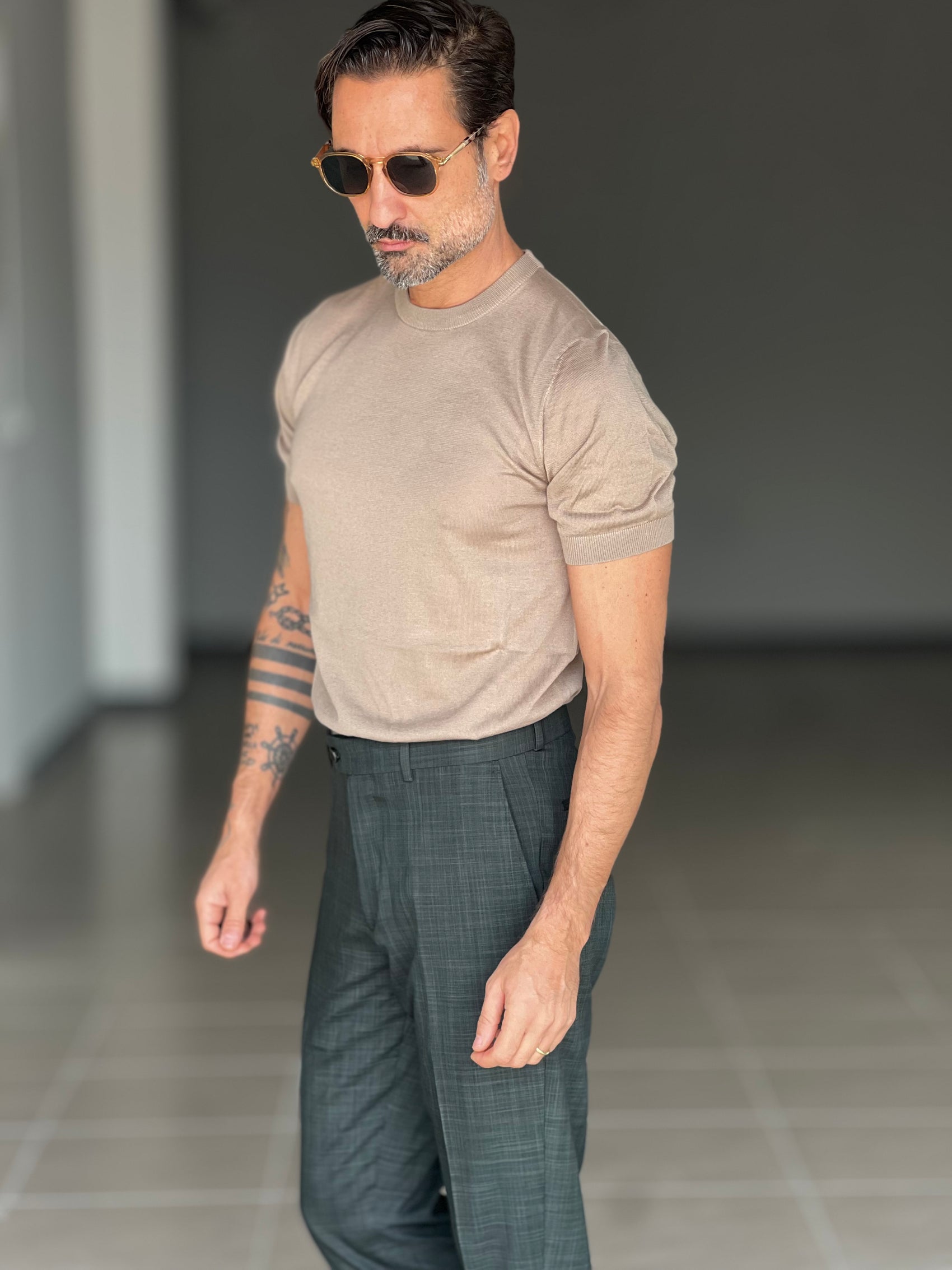 WHITE VISCOSE TROUSERS WITH REGULAR BOTTOM