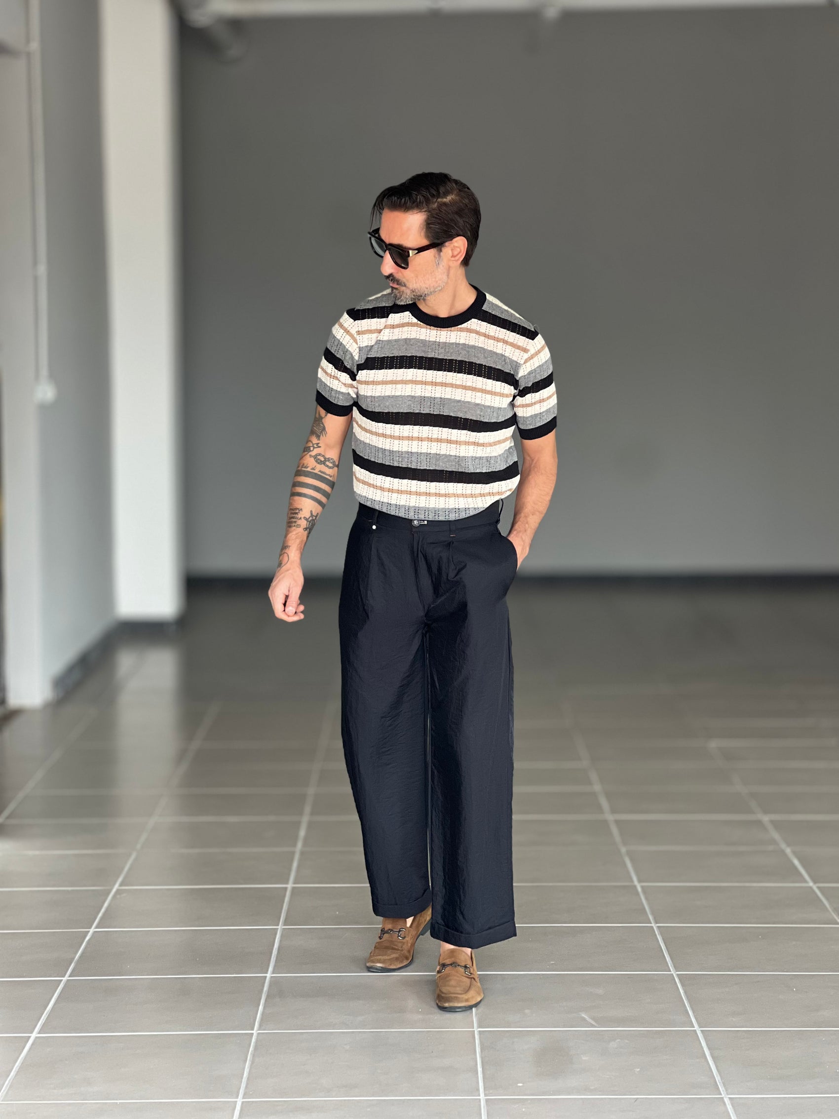 WHITE VISCOSE TROUSERS WITH REGULAR BOTTOM