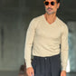 PULLOVER  SABBIA SCOLLO V VISCOSA E MISTI