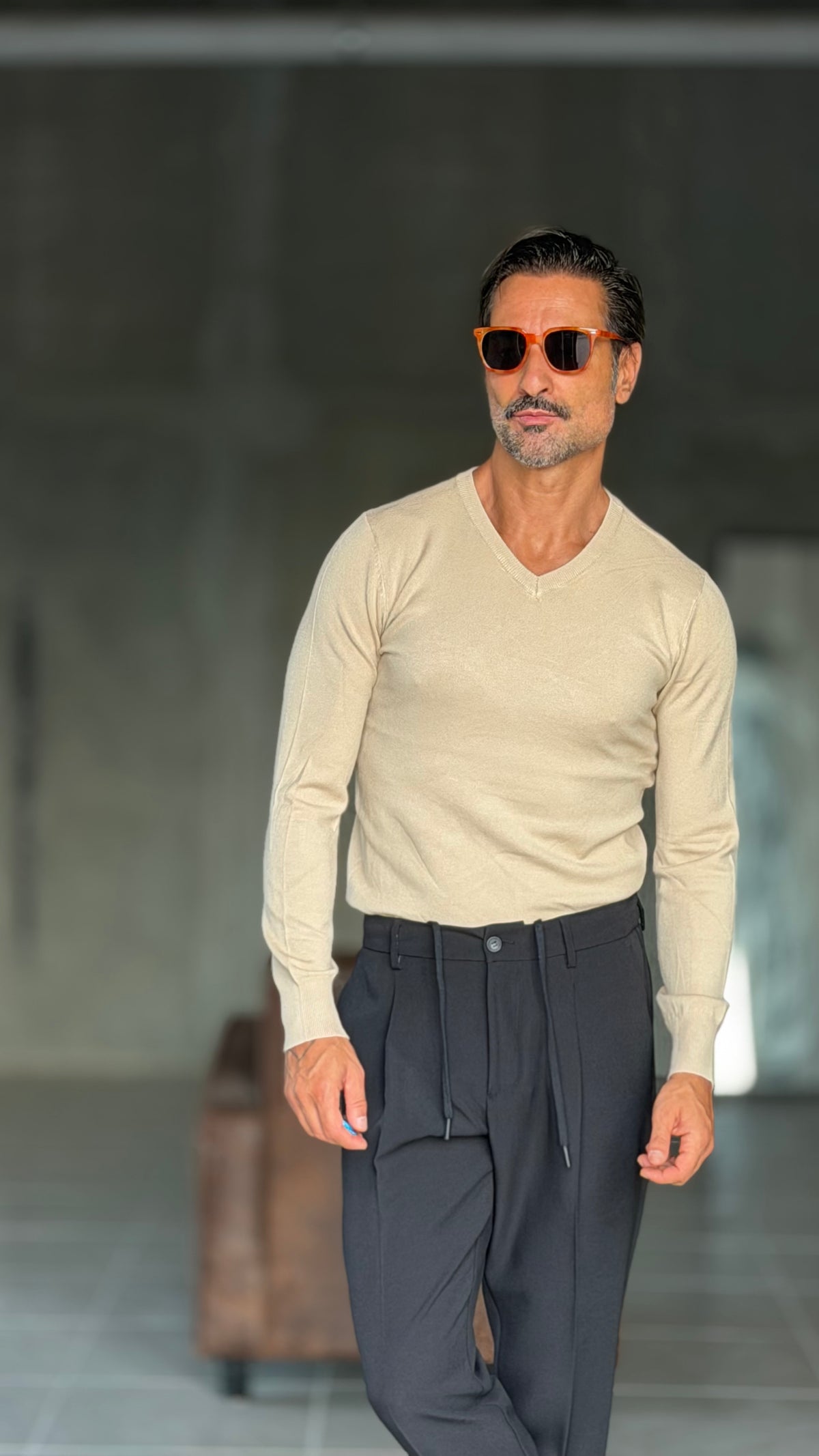 PULLOVER  SABBIA SCOLLO V VISCOSA E MISTI