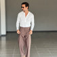 WHITE VISCOSE TROUSERS WITH REGULAR BOTTOM