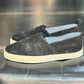 DOUBLE BUCKLE BLACK SUEDE LOAFERS