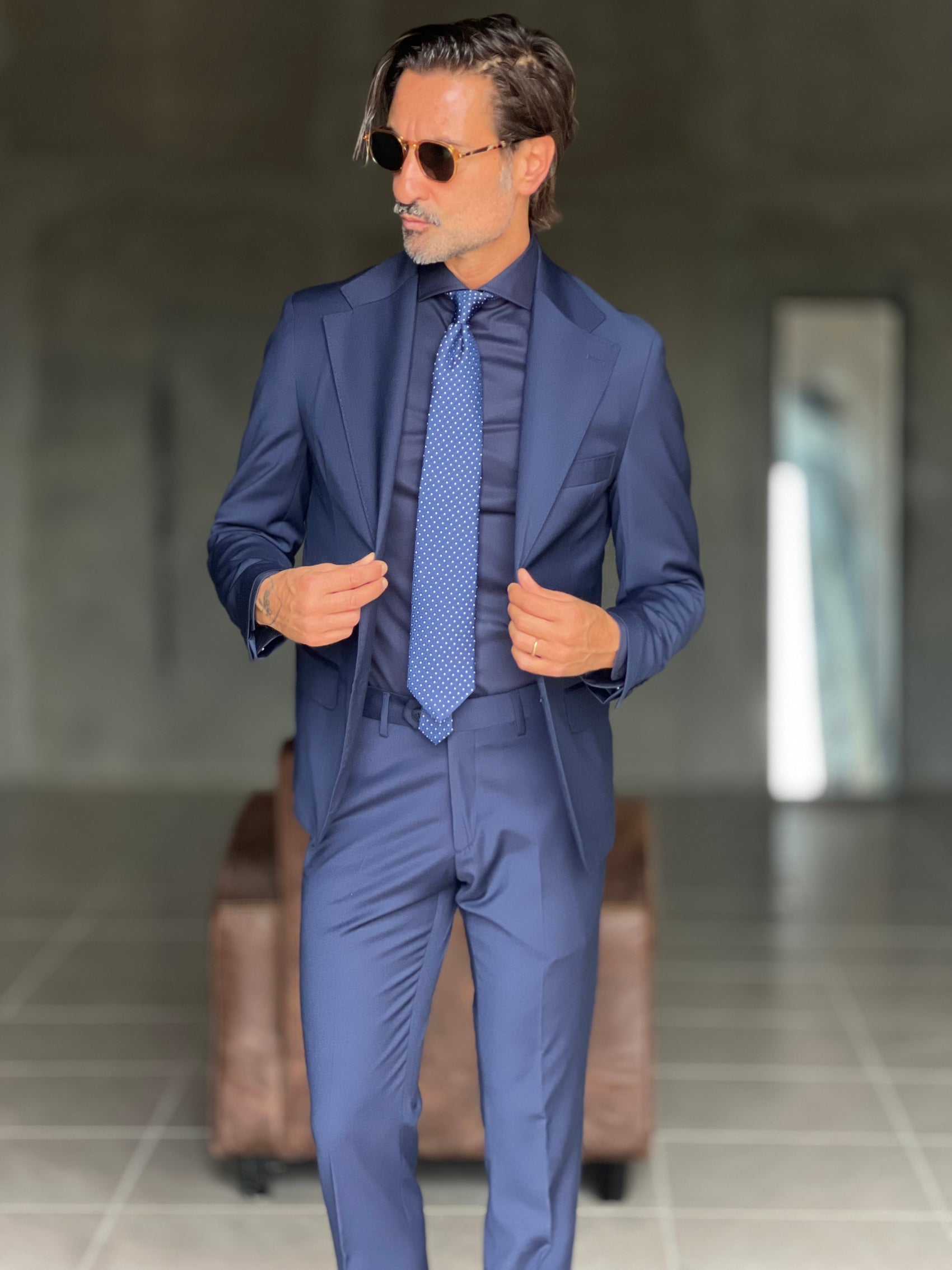 ABITO BLU MONOPETTO LANA ESTIVA E MISTI REVER GRANDE 00303
