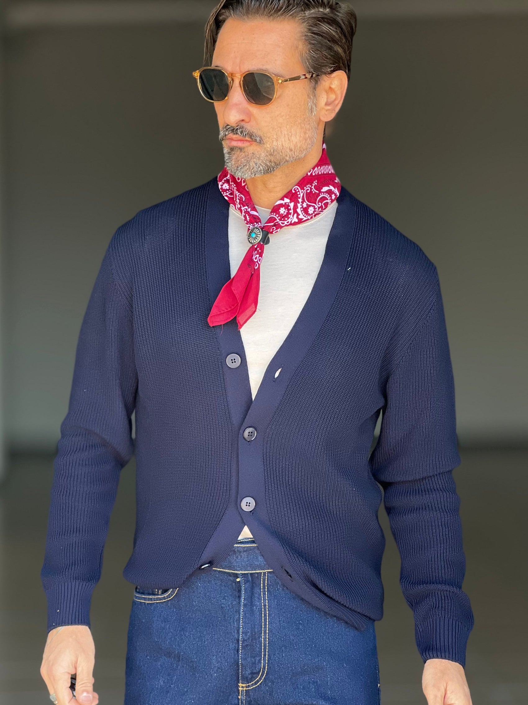 CARDIGAN BLU  DERBY COTONE OVER FIT