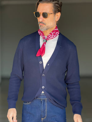 CARDIGAN BLU  DERBY COTONE OVER FIT 0018