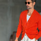 CARDIGAN ARANCIO MAGLIA INGLESE