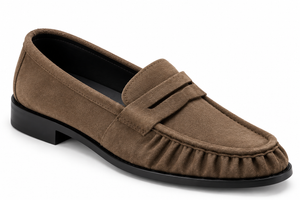 DOUBLE BUCKLE BLACK SUEDE LOAFERS