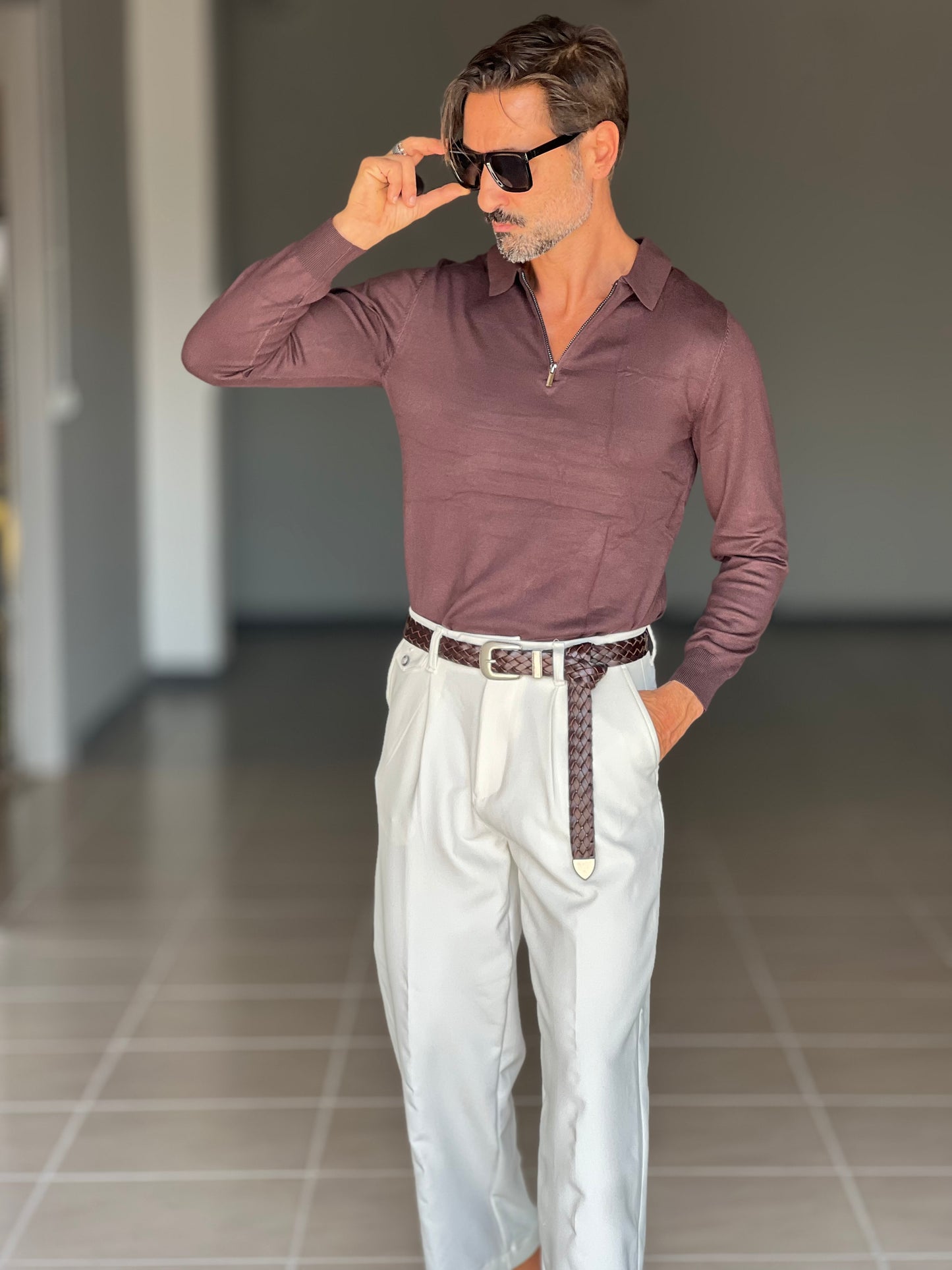 POLO MORO RASATA ZIP  VISCOSA E MISTI
