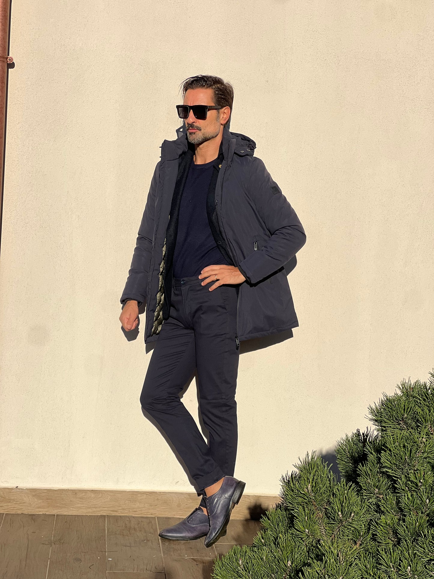 PARKA HAPPER  BLU TESSUTO TECNICO ZIP TERMOSALDATE