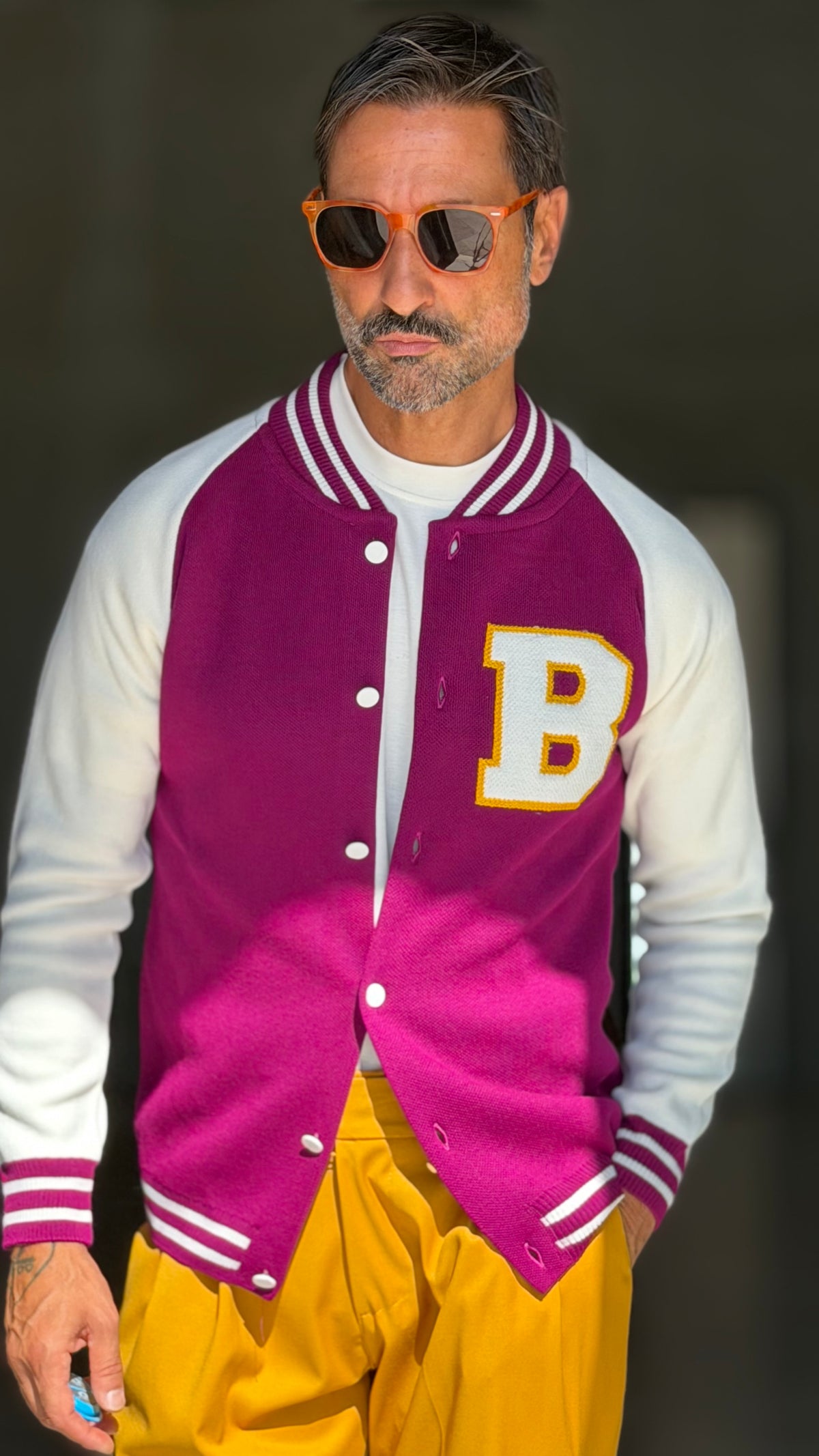 COLLEGE FELPA VIOLA  BICOLORE  B