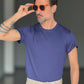 T SHIRT BLU ROYAL TELAMIRA   COTONE STRECH