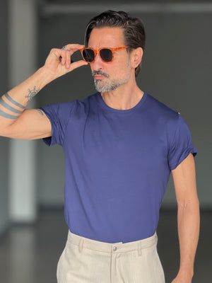 T SHIRT BLU ROYAL TELAMIRA   COTONE STRECH