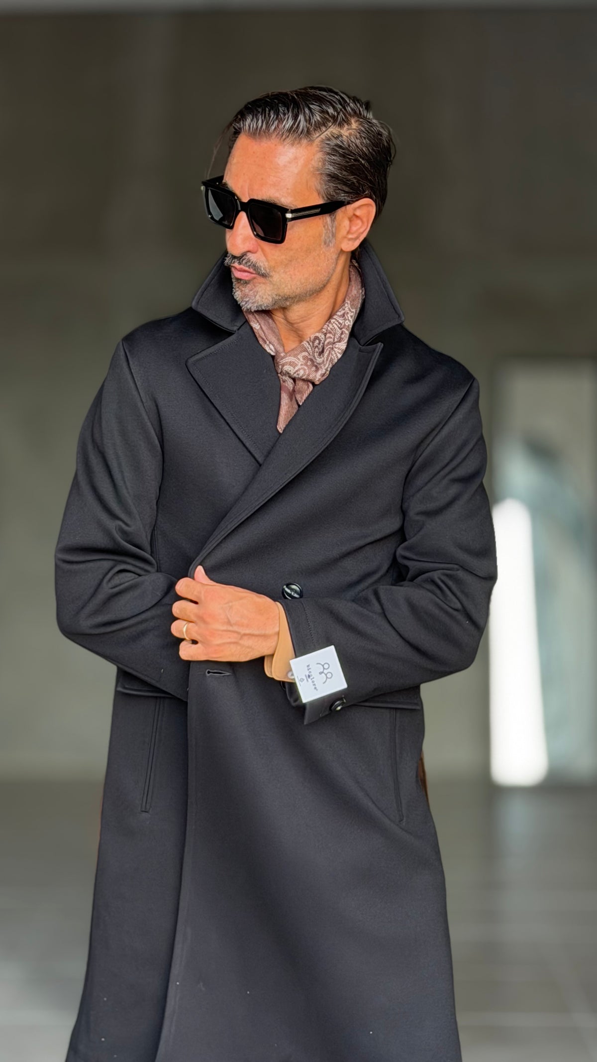 CAPPOTTO  DOPPIPETTO NERO OVER FIT  ALTATENSIONE