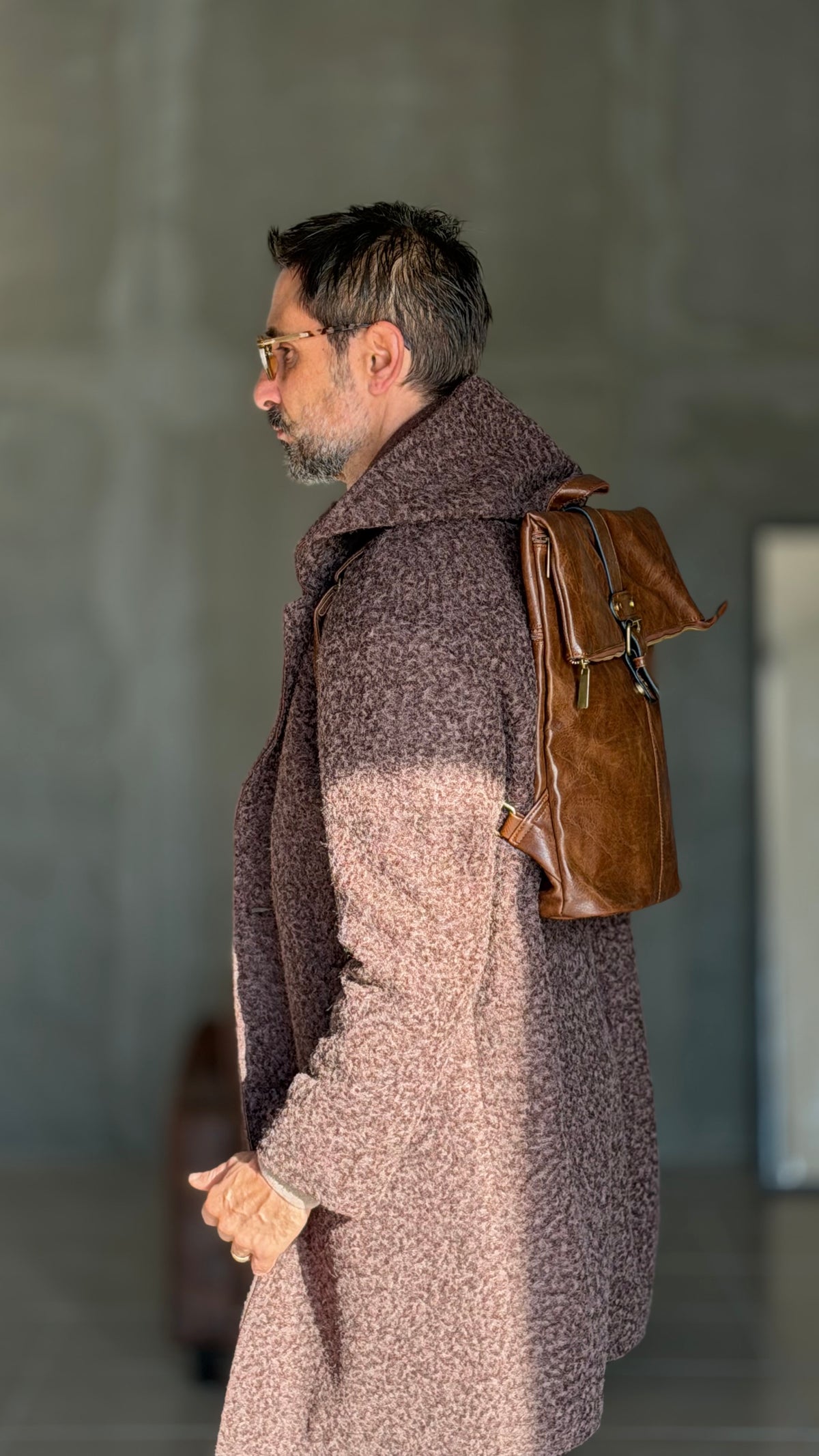 BLUE HIGH NECK COAT