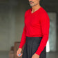 PULLOVER  ROSSO SCOLLO V VISCOSA E MISTI