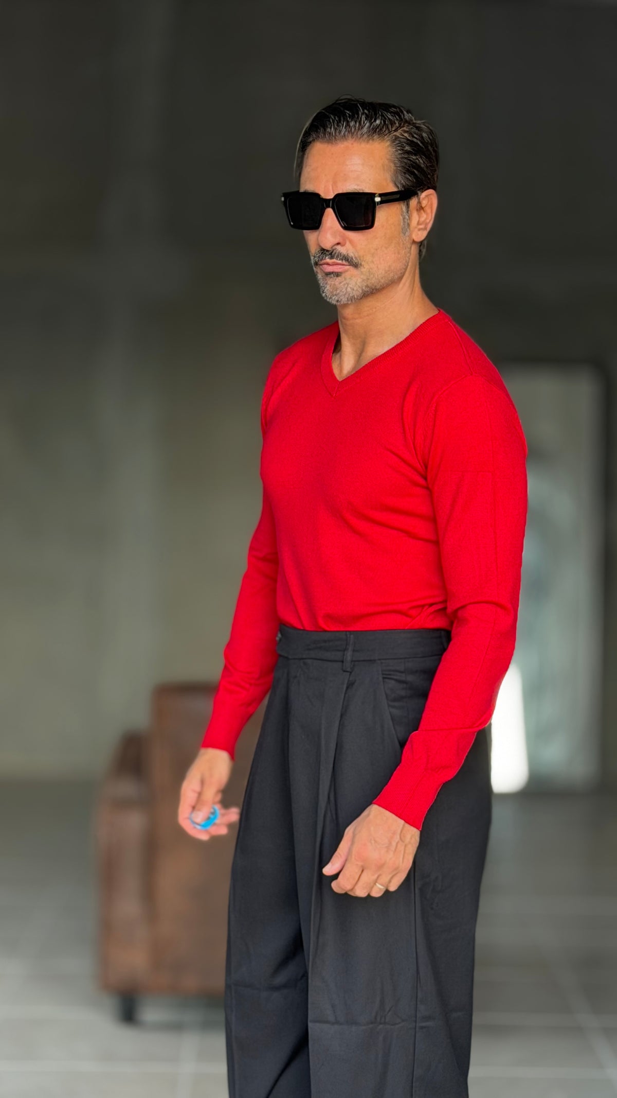 PULLOVER  ROSSO SCOLLO V VISCOSA E MISTI