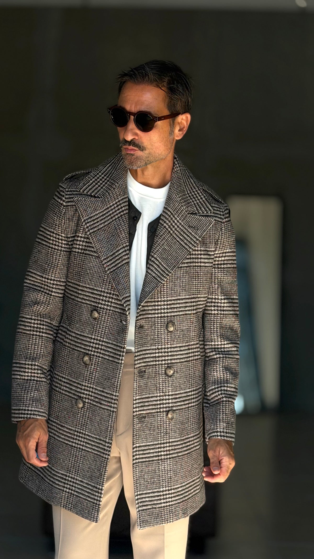 CAPPOTTO  DOPPIPETTO NERO GALLES PAOUL MIRANDA LANA E MISTI