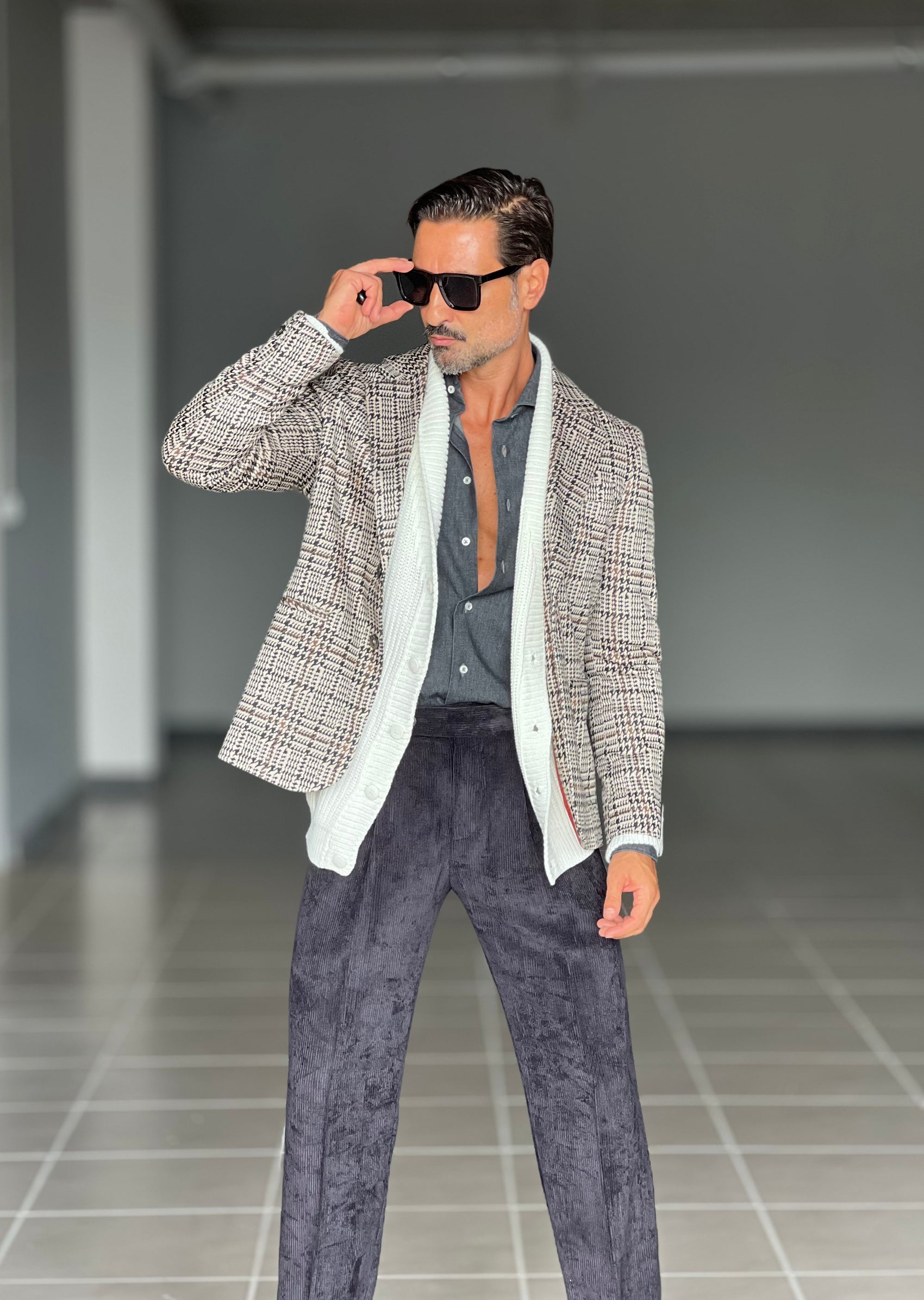 GIACCA TARTAN GRANDE FONDO PANNA MORO E NERA PUNTOMILANOI ALTATENSIONE