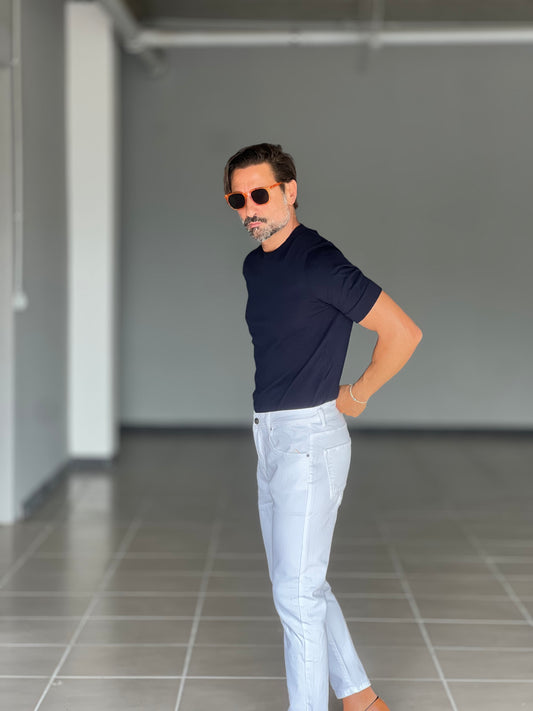 JEANS BIANCO  COTONE ELASTICIZZATO